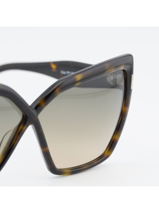 Tom Ford Fiore FT1195 52B Sunglasses Dark Havana Cat Eye Frame, Smoke Lenses main image 3
